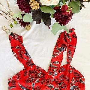 Charlotte Russe red printed mini dress